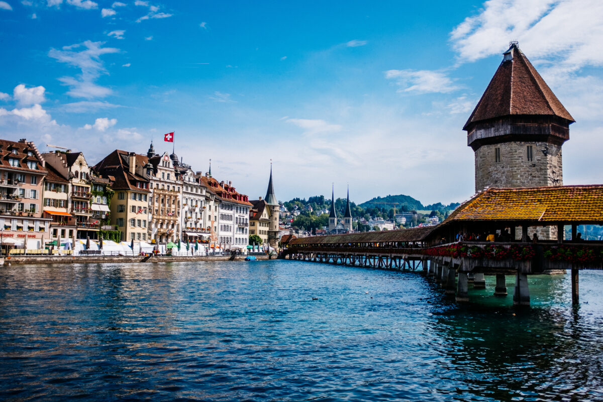 Chapel Bridge and waterfront in Lucerne near the AgileAdvant Academy